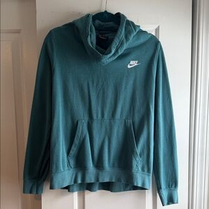 Nike Teal Green Hooded Pullover with White Swoosh